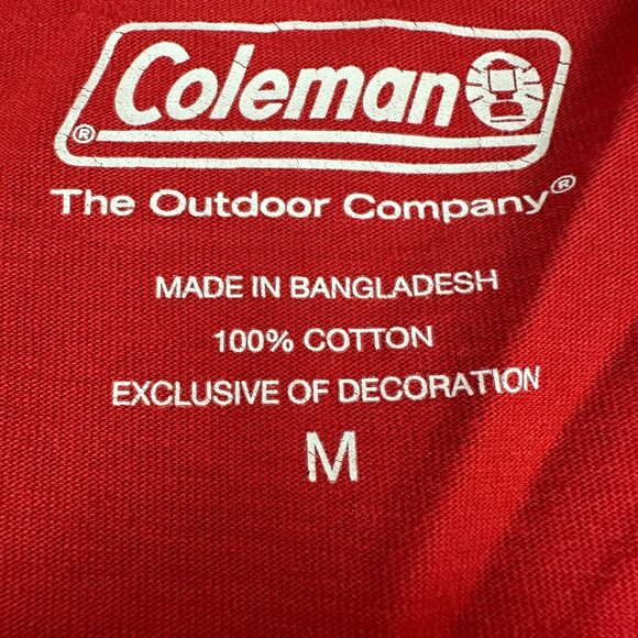 Coleman Men's Red T-Shirt The Outdoor Company Est. 1900 100% Cotton Size M - Picture 4 of 6